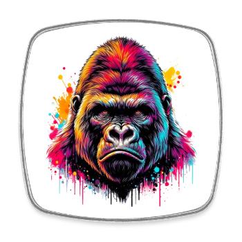 Gorilla - Square fridge magnet - white - Front