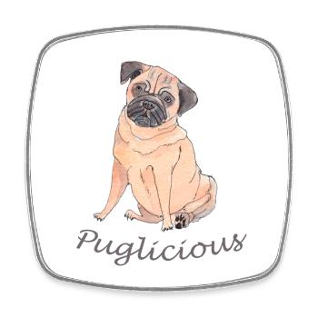 Puglicious - Square fridge magnet - white - Front