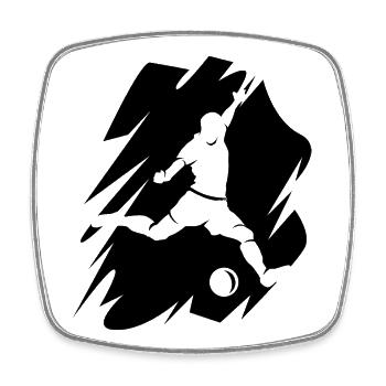 Soccer Player Goal Shot Smudge Effect Club icon - Square fridge magnet - white - Front