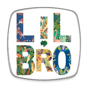LIL BRO - Brother - Little Brother - Matching Look - Square fridge magnet - white - Front