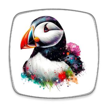 Puffin - Square fridge magnet - white - Front