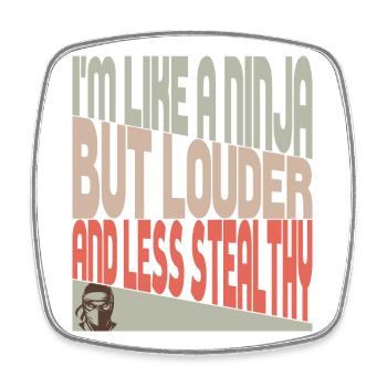 Like a ninja - Square fridge magnet - white - Front