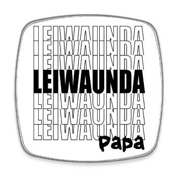 Leiwaunda Dad - Arrière, Grand Papa, Fête des Pères - Magnet carré - blanc - Devant