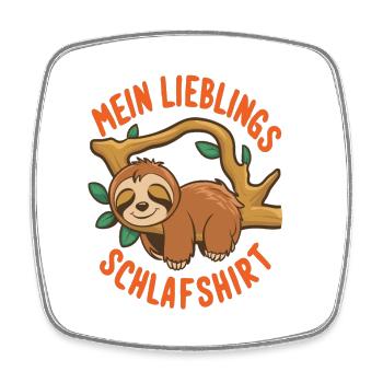 Mein Lieblings Schlafshirt | Faultier T-Shirt - Viereckiger Kühlschrankmagnet - Weiß - Vorne