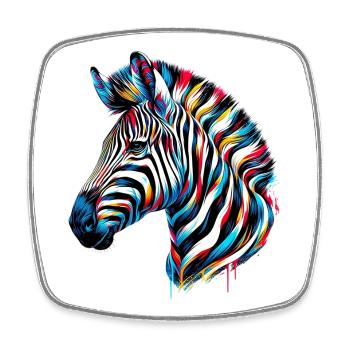 Zebra - Viereckiger Kühlschrankmagnet - Weiß - Vorne