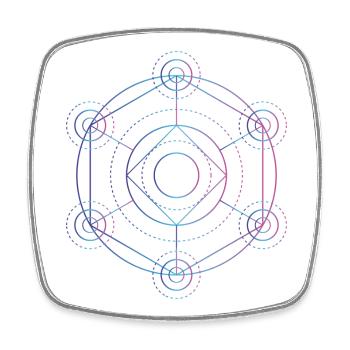 Merkaba - 7 Chakren - Viereckiger Kühlschrankmagnet - Weiß - Vorne