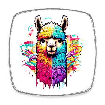 Alpaca - Square fridge magnet - white - Front