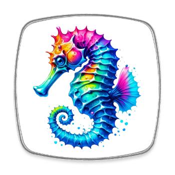 Seahorse - Square fridge magnet - white - Front