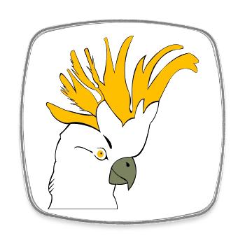 Parrot Budgie - Square fridge magnet - white - Front