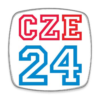 Czech Republic Tschechien - Square fridge magnet - white - Front