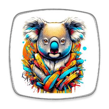 Koala - Square fridge magnet - white - Front