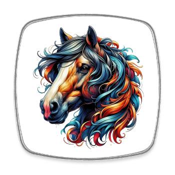 Horse - Square fridge magnet - white - Front