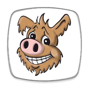 Pig dog loyal - Square fridge magnet - white - Front