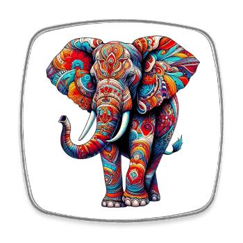 Elefant - Viereckiger Kühlschrankmagnet - Weiß - Vorne
