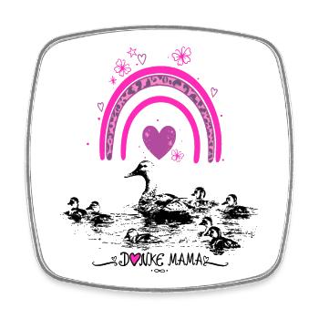 Fête des mères Canard Maman Bébé Arc-en-ciel - Magnet carré - blanc - Devant