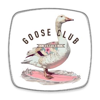 Goose Surfing T-Shirt Design - Viereckiger Kühlschrankmagnet - Weiß - Vorne