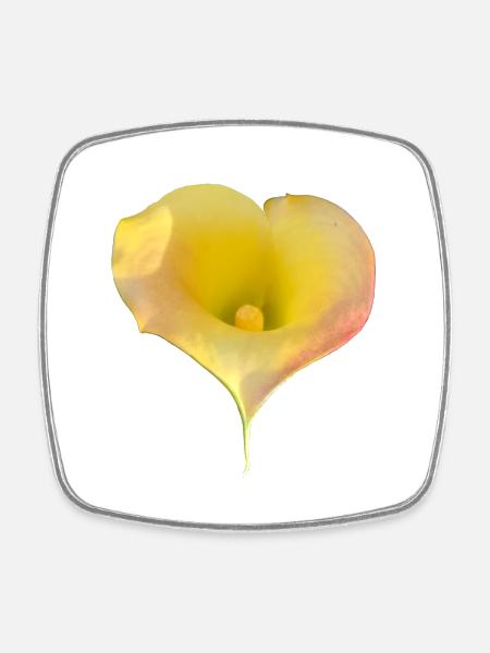 GELBE CALLA-LILIE - Viereckiger Kühlschrankmagnet - Weiß