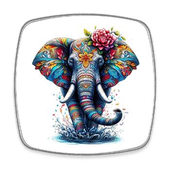 Éléphant - Magnet carré - blanc - Devant