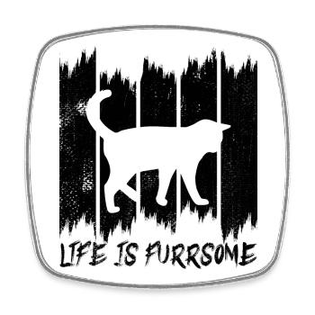 Funny Cat Saying - Square fridge magnet - white - Front