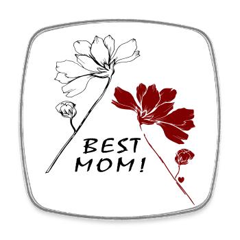 Best Mom - Square fridge magnet - white - Front