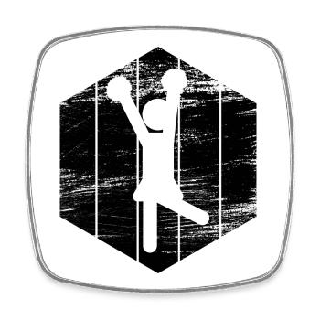 Figurines de pom-pom girl - Magnet carré - blanc - Devant
