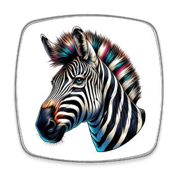 Zebra - Viereckiger Kühlschrankmagnet - Weiß - Vorne