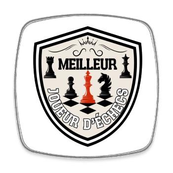 Meilleur joueur d'échecs. Cadeau roi des échecs. - Magnet carré - blanc - Devant