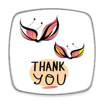 Thank You - Viereckiger Kühlschrankmagnet - Weiß - Vorne