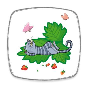 L’heure des fraises, la dent sucrée - Magnet carré - blanc - Devant