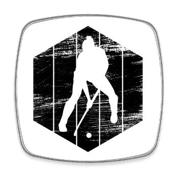 Joueurs de hockey sur gazon - Magnet carré - blanc - Devant