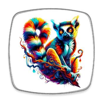 Lemur - Square fridge magnet - white - Front