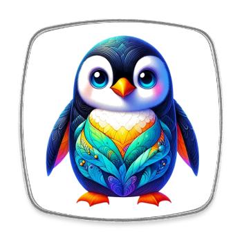 Pingouin - Magnet carré - blanc - Devant