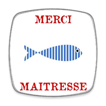 THANK YOU MISTRESS - Square fridge magnet - white - Front