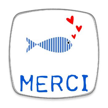 MERCI. MAÎTRESSE. MAÎTRE. MERCI MAÎTRESSE - Magnet carré - blanc - Devant