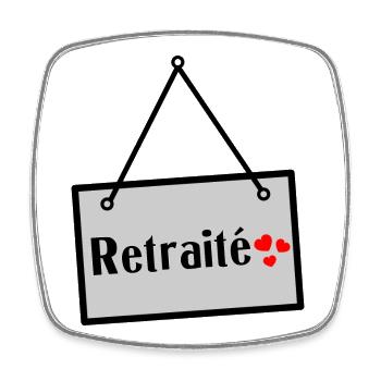 RETRAITE. RETRAITE. RETRAITEE. BONNE RETRAITE - Magnet carré - blanc - Devant