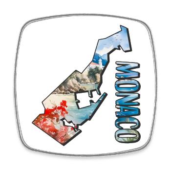 Aquarell Landkarte Monaco - Viereckiger Kühlschrankmagnet - Weiß - Vorne