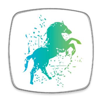 Horse illustration explosion art icon icon - Square fridge magnet - white - Front