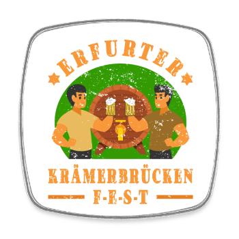 Krämerbrückenfest Erfurt - Viereckiger Kühlschrankmagnet - Weiß - Vorne