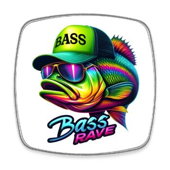 Gestreifter Bass Rave - Viereckiger Kühlschrankmagnet - Weiß - Vorne