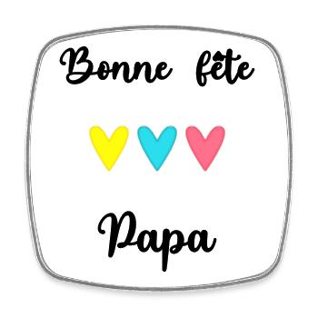 HAPPY FATHER'S DAY. DAD. FATHER's DAY - Square fridge magnet - white - Front