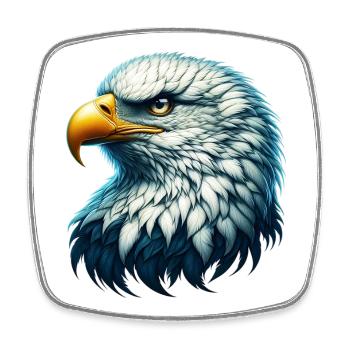 Eagle - Square fridge magnet - white - Front