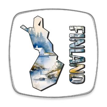 Aquarell LandkarteFinnland - Viereckiger Kühlschrankmagnet - Weiß - Vorne