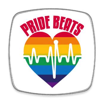 PRIDE BEATS: Celebrate Pride and Unity - Square fridge magnet - white - Front