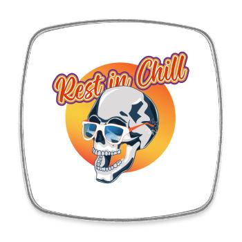 Rest in Chill Skull - Viereckiger Kühlschrankmagnet - Weiß - Vorne