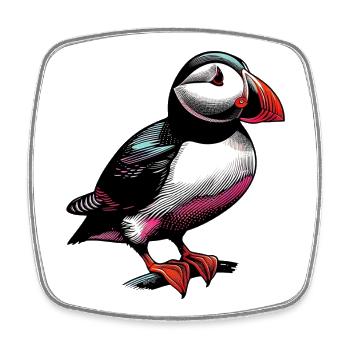 Puffin - Square fridge magnet - white - Front