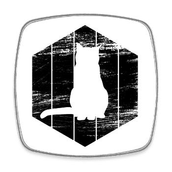 Katze Zeichnung - Viereckiger Kühlschrankmagnet - Weiß - Vorne