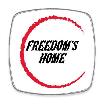 Red Abstract Art Circle - Square fridge magnet - white - Front