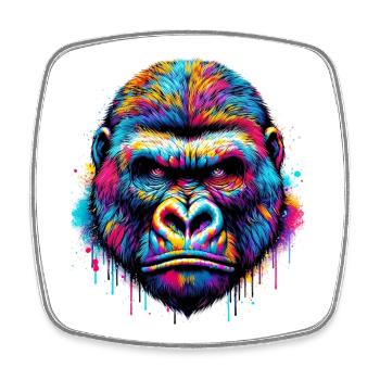 Gorilla - Square fridge magnet - white - Front