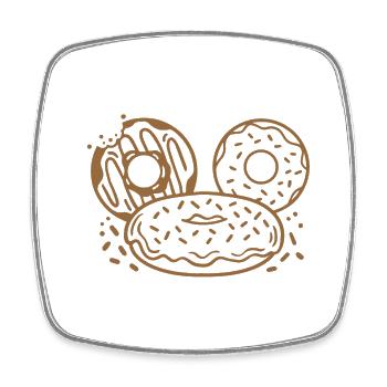 Donut-Party Donut - Viereckiger Kühlschrankmagnet - Weiß - Vorne