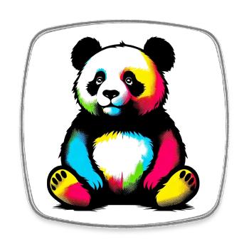 Panda - Viereckiger Kühlschrankmagnet - Weiß - Vorne